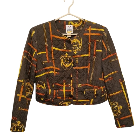 Vintage Escada Mondi City brown quilted crop jacket - Picture 1 of 4